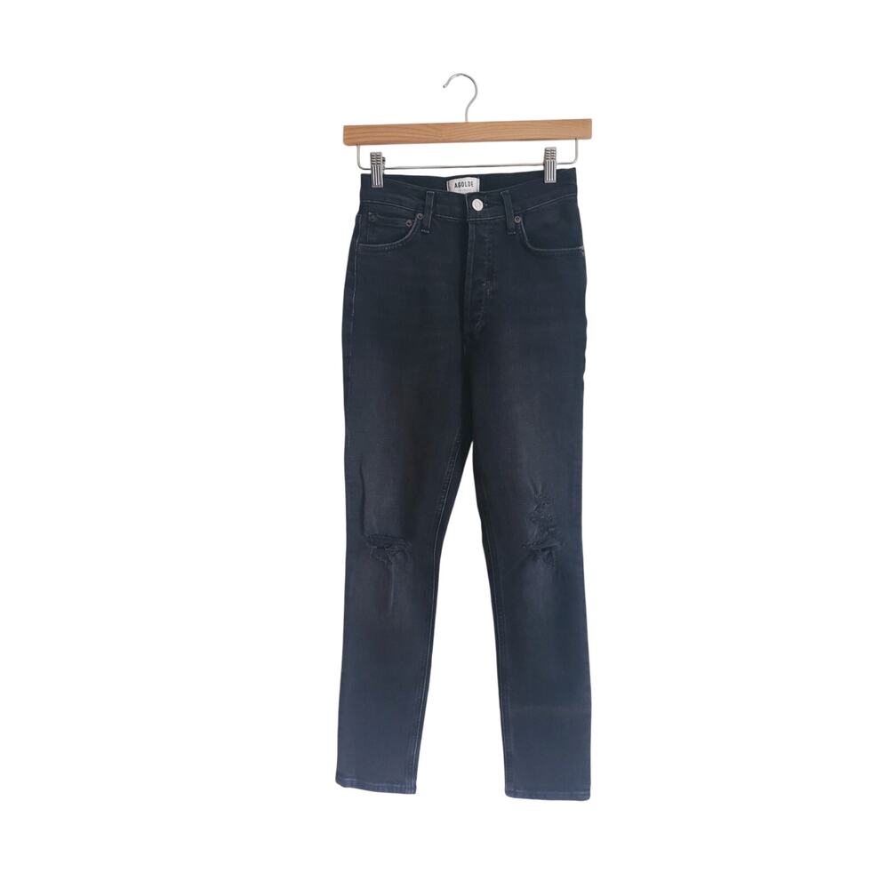 AGOLDE Nico High Rise Slim Jeans Black Size 24